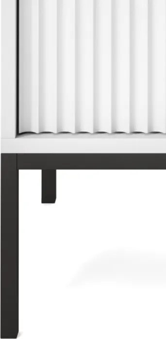 NAYA Stolik nocny S 54 biały | czarny stelaż