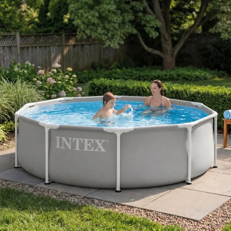 Basen ogrodowy stelażowy z pompą 305 cm Intex 702ND - okrągły basen dla dzieci i dorosłych