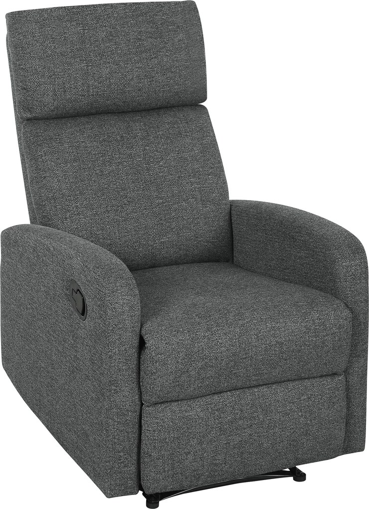 HOMCOM Fotel relaksacyjny, regulowany fotel leżący z dostosowywanym podnóżkiem, nowoczesny fotel do salonu z pokryciem materiałowym, Szary