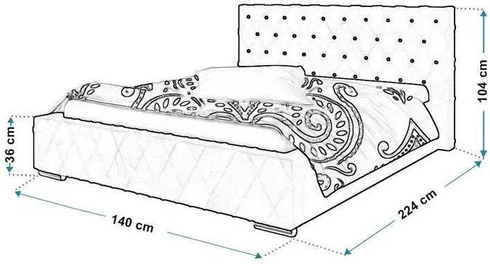 Pojedyncze łóżko z zagłówkiem 120x200 Bonet 3X - 36 kolorów
