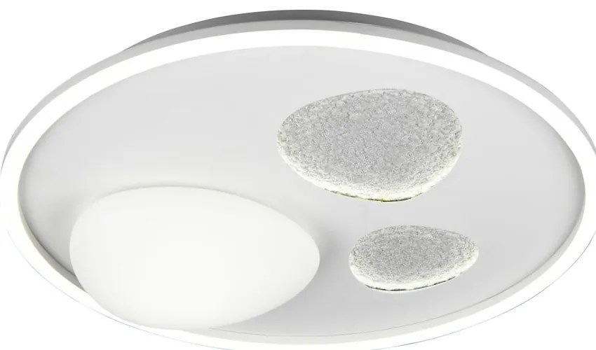Biała lampa sufitowa LED ze zdalnym sterowaniem i ściemniaczem Pebble – Trio