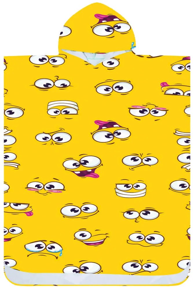Ponczo plażowe SMILE żółte 80x145 cm