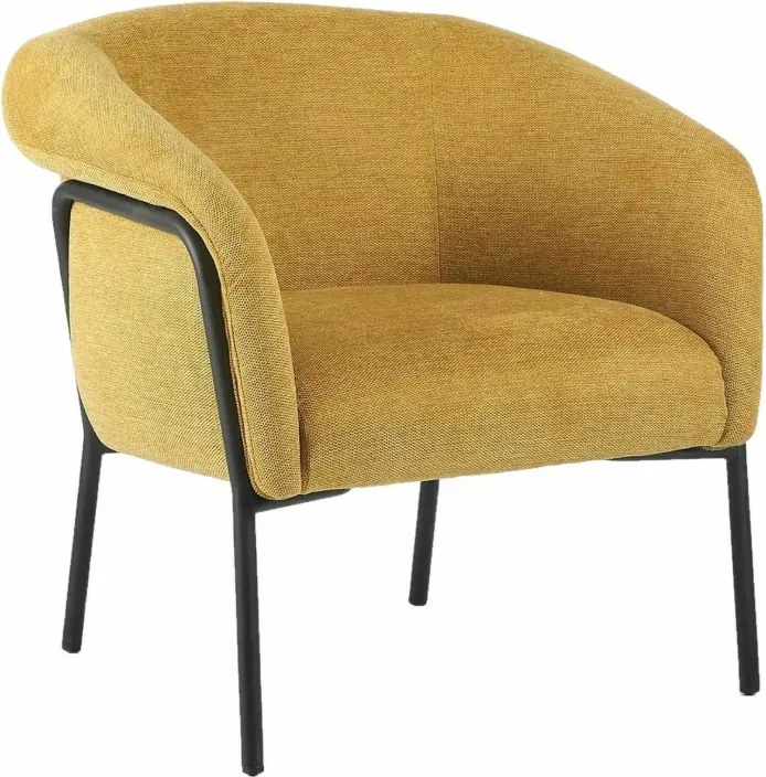 Designowy fotel CLOVER BREGO, musztardowy