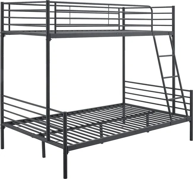 Łóżko Piętrowe Młodzieżowe 90x200 cm/ 120x200 cm TRES Metalowe Czarne Loft