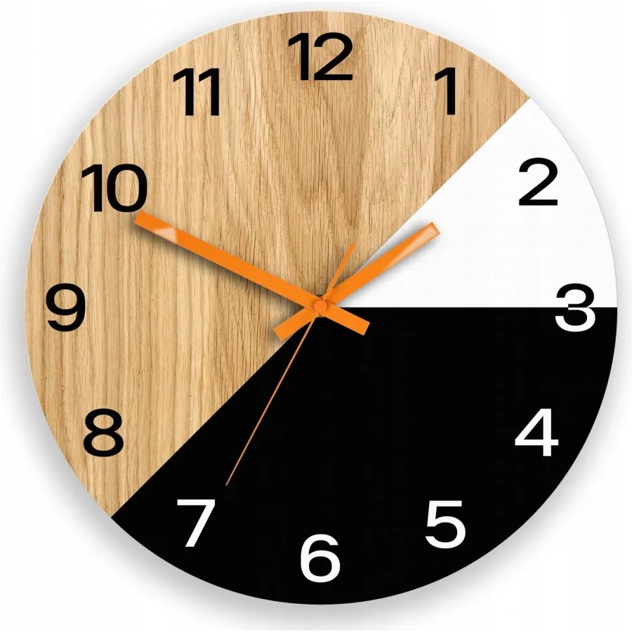 Zegar na ścianę nowoczesny efektowny okrągły cichy do kuchni salonu pokoju