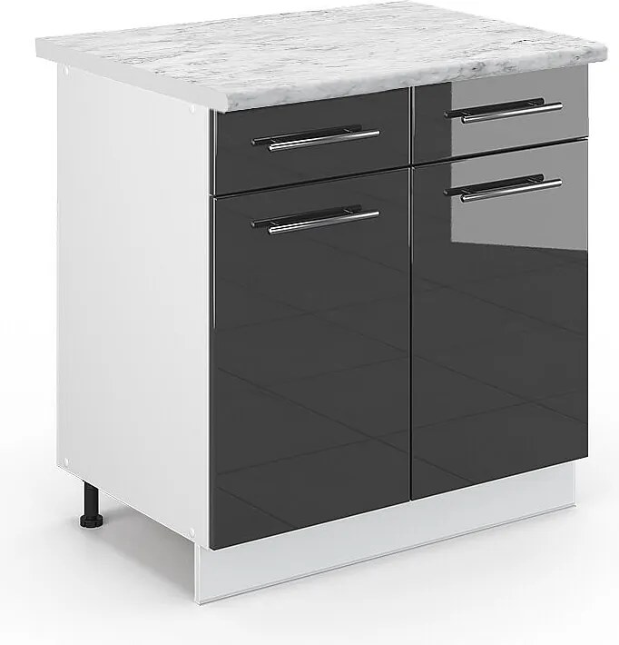 Szafka dolna do kuchni antracyt wysoki połysk 80x60x82 fame-line