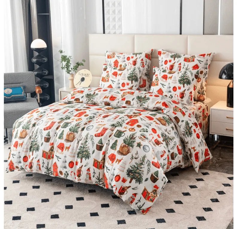 PrzytulneMieszkanie.pl PrzytulneMieszkanie.pl Pościel z mikrofibry FESTIVE MAGIC w kolorze białym Rozmiar pościeli: 70 x 90 cm | 140 x 220 cm