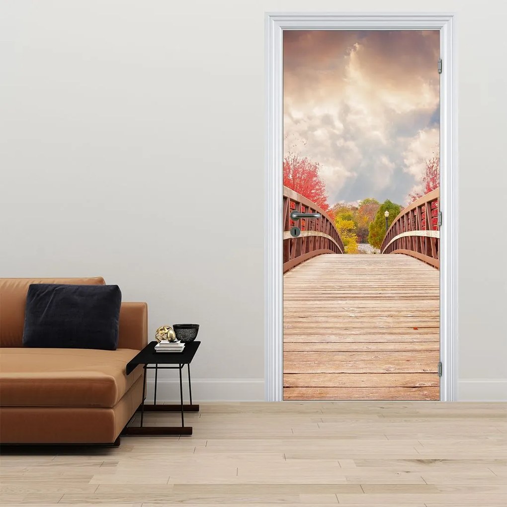 Fototapeta na drzwi - Drewniany most (95x205cm)