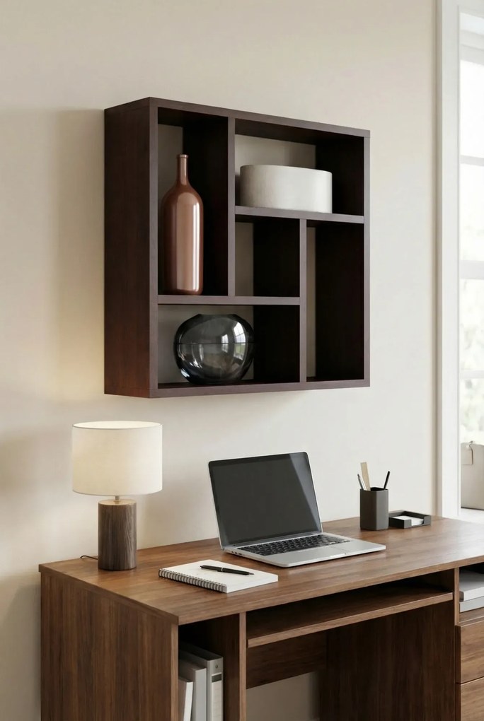 Kwadratowa półka wisząca nowoczesna wenge E6-G34