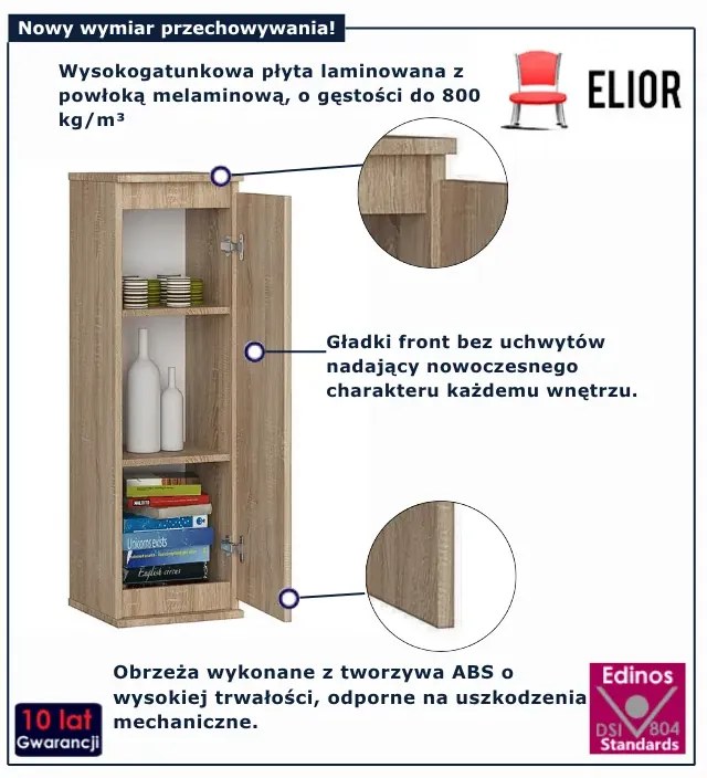 Szafka wisząca z półkami dąb sonoma L8-C82