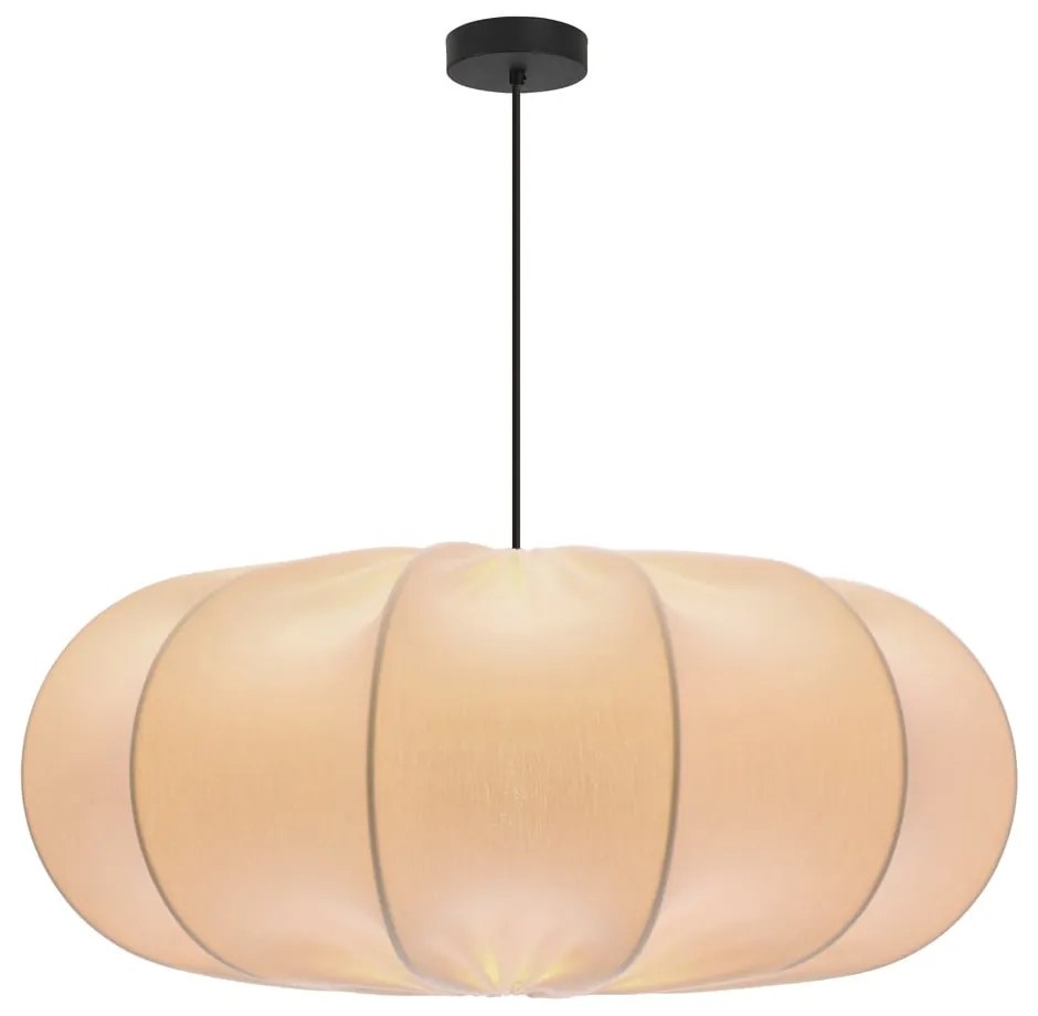 Biała lampa wisząca z tekstylnym kloszem ø 52 cm Cafee – Candellux Lighting