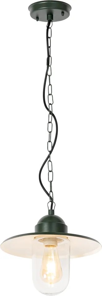 Nowoczesna lampa wisząca zewnętrzna ciemnozielona IP44 - Kansas