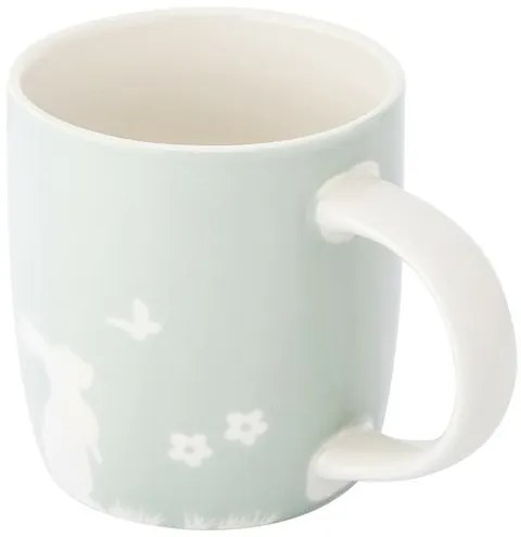 Altom Porcelanowy kubek Zając z motylem, 360 ml,zielony