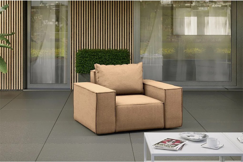 Fotel ogrodowy SONNE, tkanina Artykuł, Cappuccino