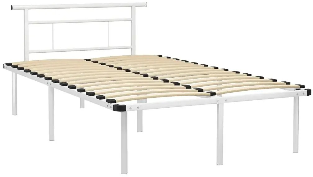 Białe loftowe łóżko z metalu 120x200 cm - Nikel