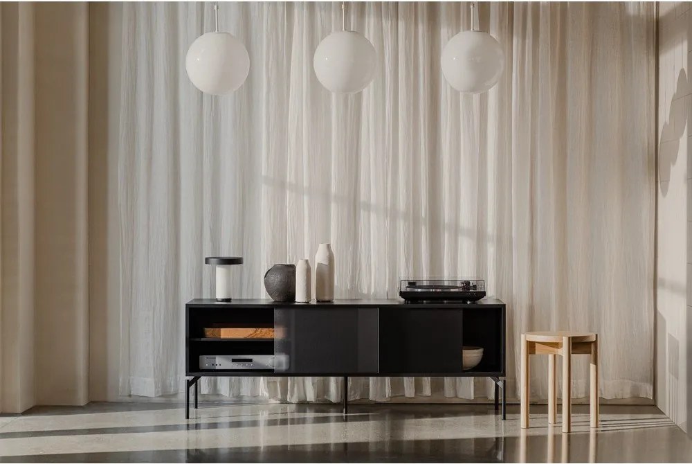 Czarna szafka pod TV 160x60x42 cm Met – noo.ma