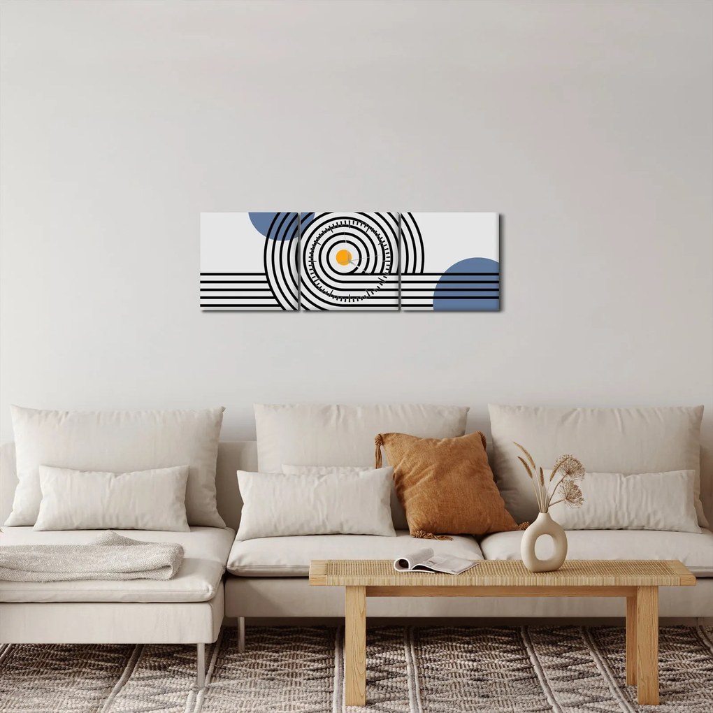 Obraz - Minimalistyczna abstrakcja N⁰1 (z zegarem) (90x30 cm)