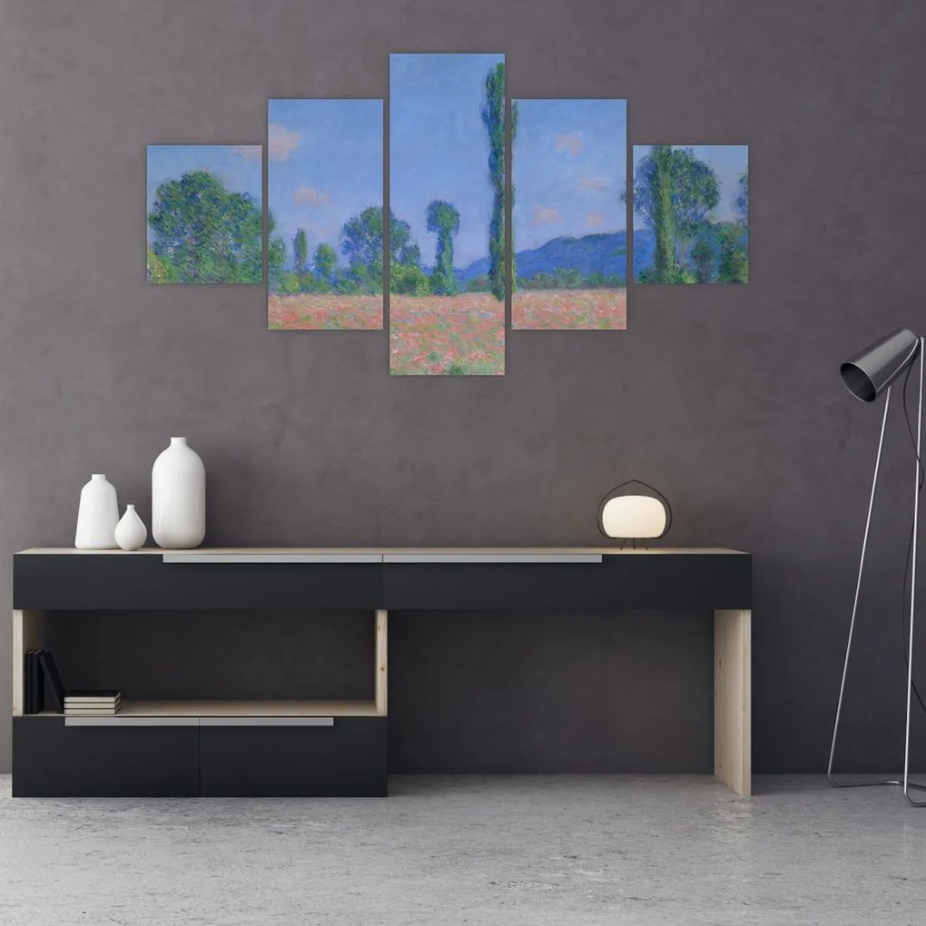 Obraz - Claude Monet, Poppy Field (Giverny), reprodukcje (125x70 cm)