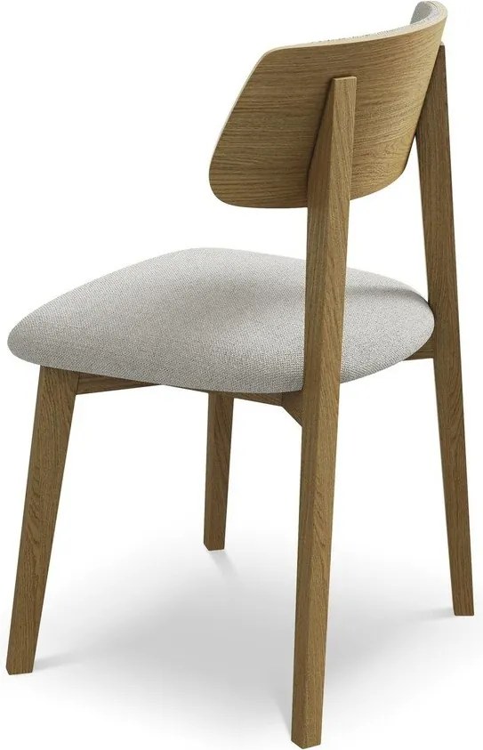 Jasnoszare krzesło z litego drewna Niu – Makamii