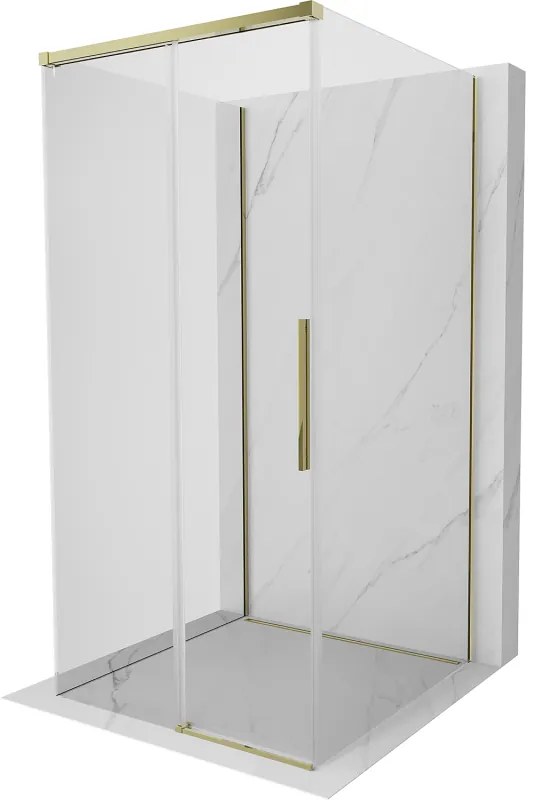 Mexen Rox-3S kabina prysznicowa 3-ścienna rozsuwana 120 x 120 cm, transparent, złota - 8C2-120-120-50-00-3S