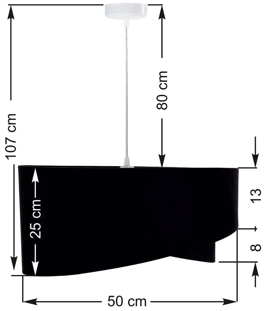 Czarno-biała asymetryczna lampa wisząca - 4X EX973 M6-B11