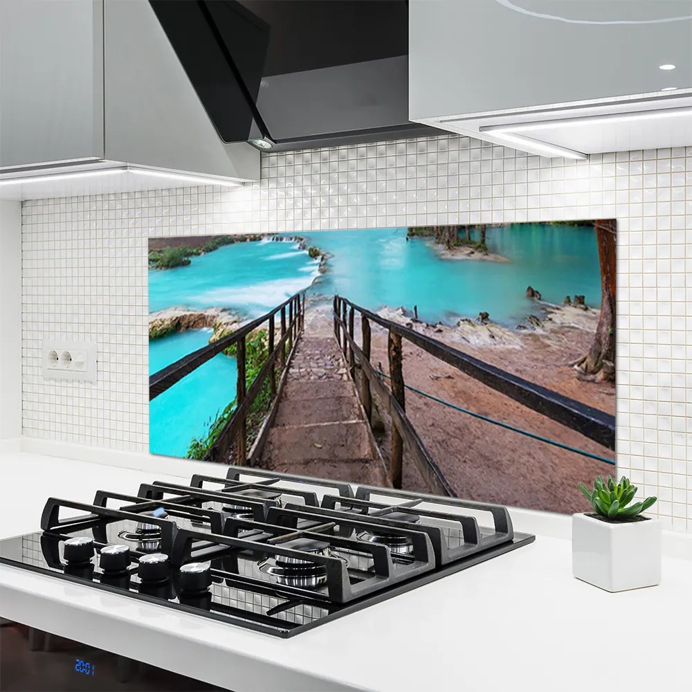 Panel Szklany Schody Prowadzące Do Jeziora