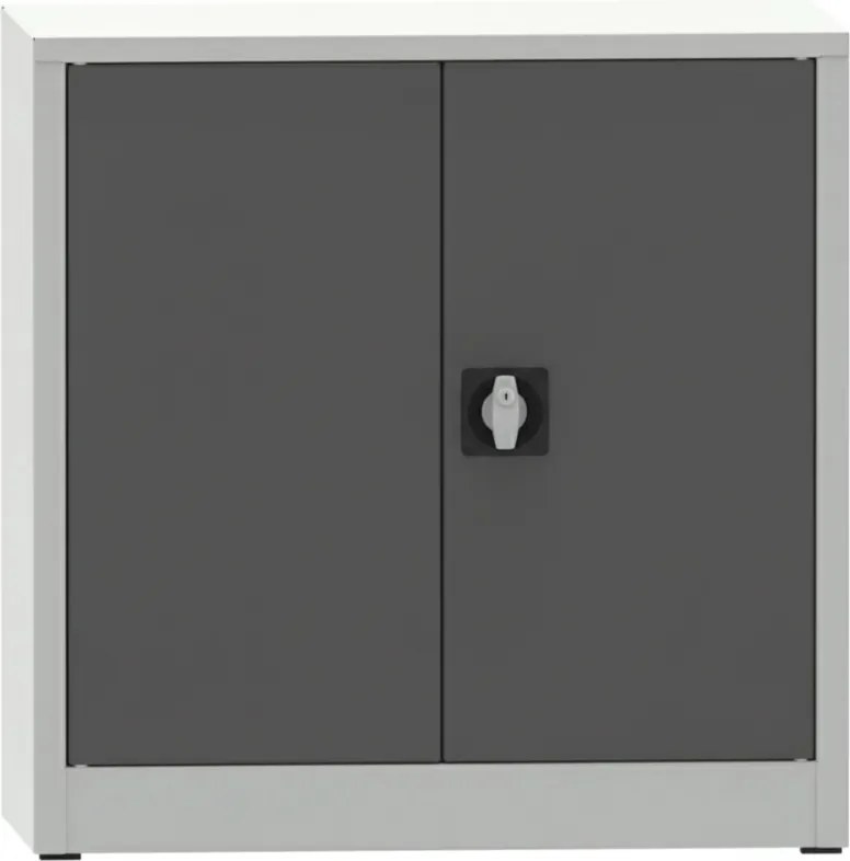 Warsztatowa szafa półkowa na narzędzia KOVONA JUMBO, 2 półki, spawana, 1150 x 1200 x 500 mm, szara / ciemnoszara