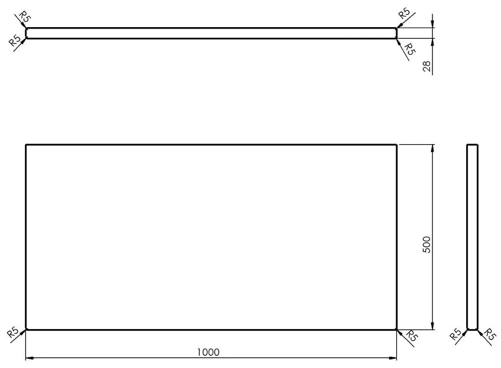 Blat łazienkowy z litego drewna dębowego w naturalnym kolorze 100x50 cm Woody – Sapho