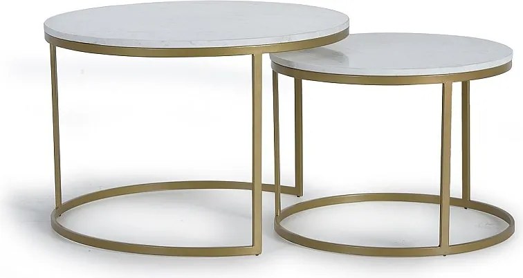 Zestaw 2 podstaw stołowych z marmuru i metalu