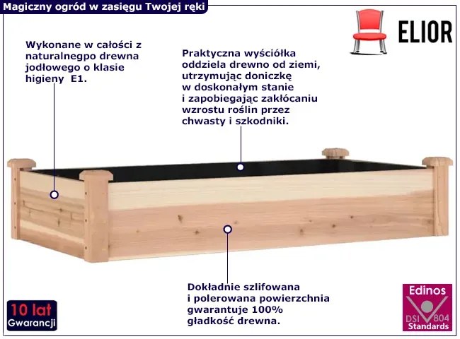 Prostokątna donica ogrodowa w kolorze jodły - Gunnald