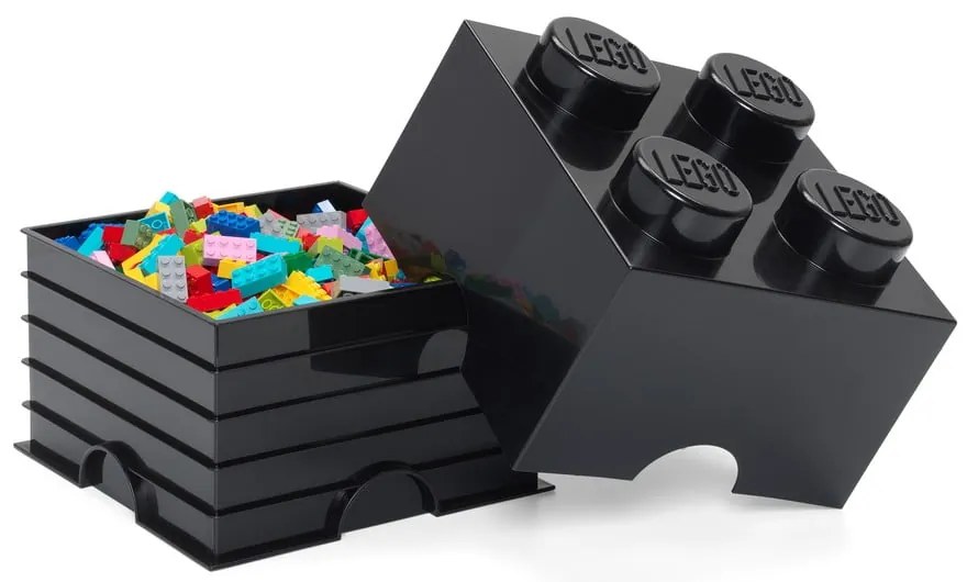 Czarny kwadratowy pojemnik LEGO®