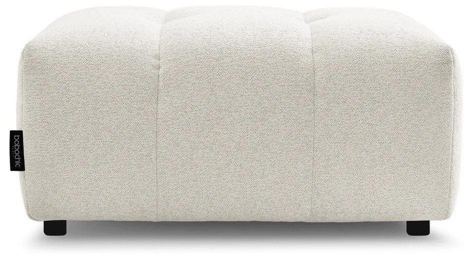 Biały podnóżek z tkaniny szenilowej Roxelane – Bobochic Paris