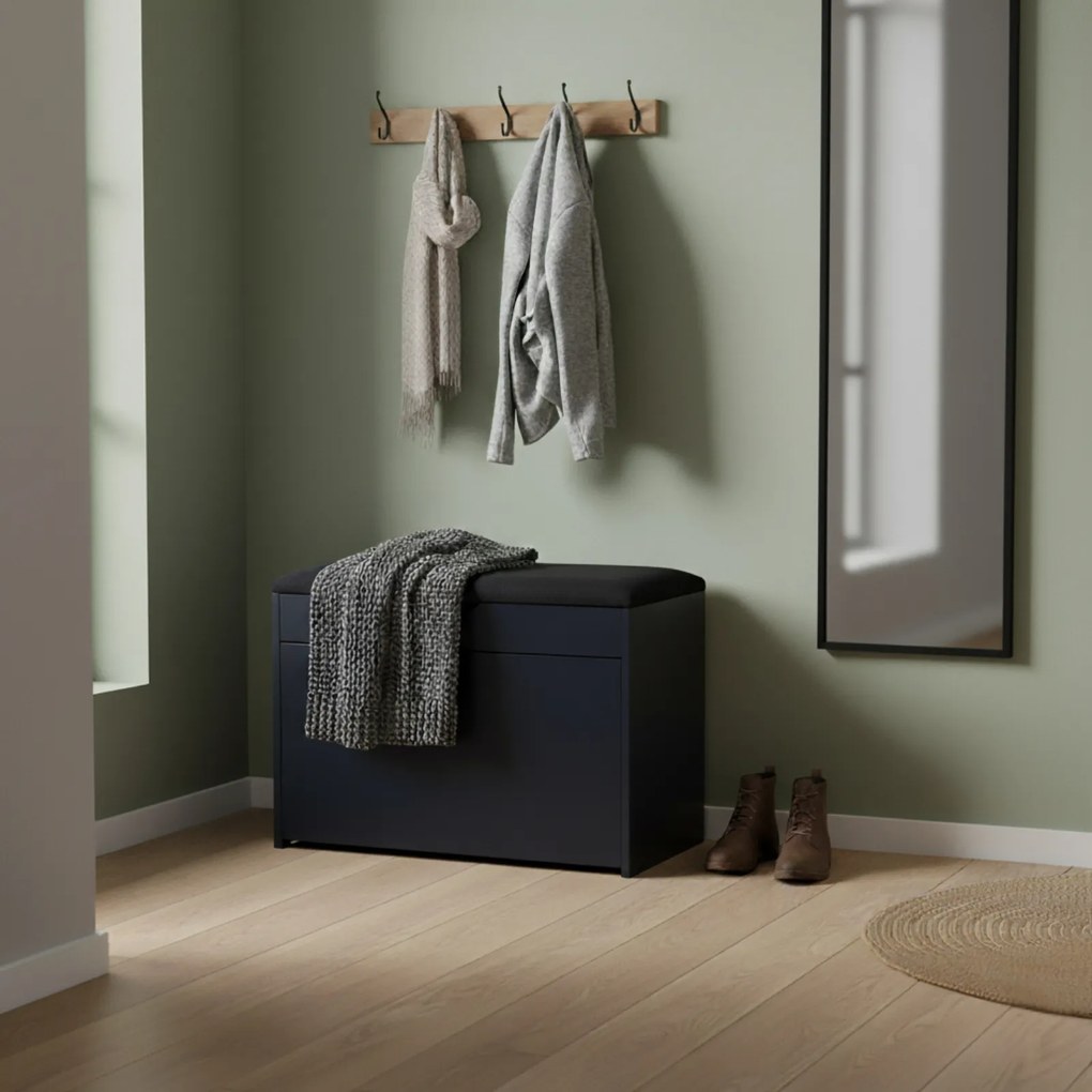 Szafka na buty z siedziskiem i wysuwanymi półkami VAULT, 57 x 30 x 53 cm