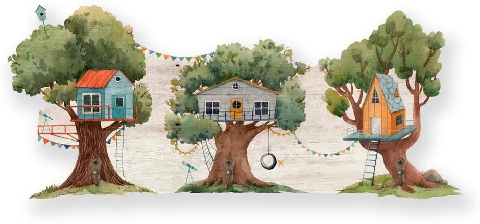 Zielony dziecięcy wieszak ścienny Tree House – Little Nice Things
