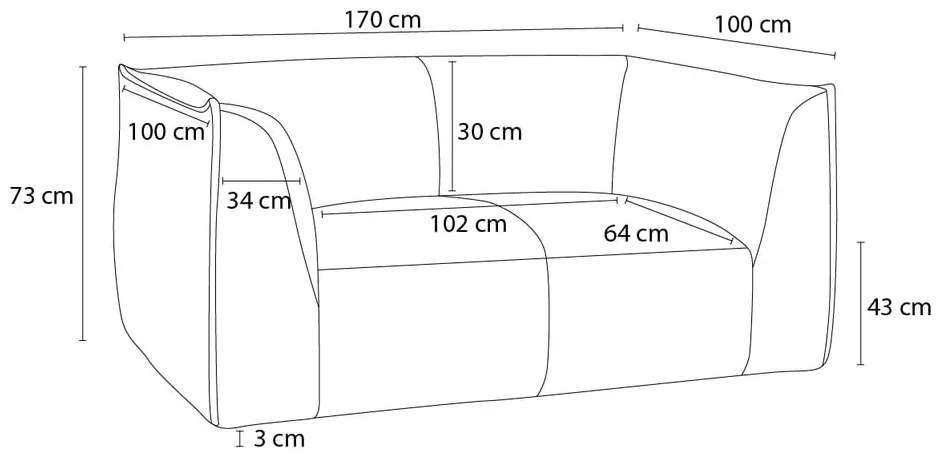Brązowa sofa z materiału bouclé 170 cm Giorgia – Bobochic Paris
