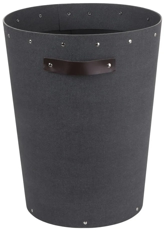 Czarny biurowy kosz na śmieci Aries Canvas Paper Laminate – Bigso