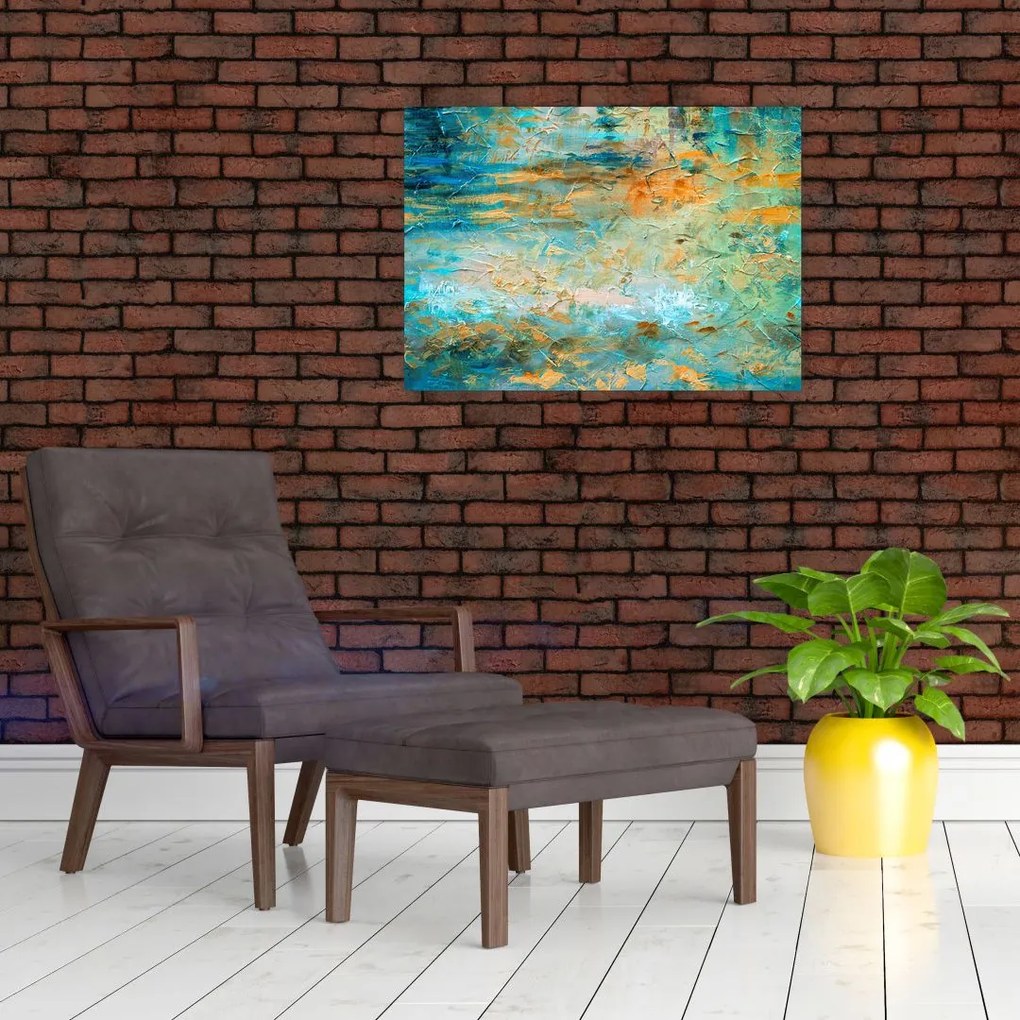 Obraz niebieskiej abstrakcji (70x50 cm)