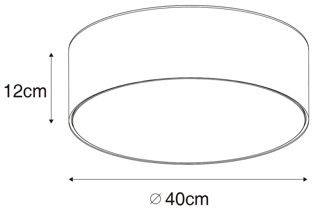 Nowoczesna lampa sufitowa różowa 40 cm ze złotym wnętrzem - Drum Nowoczesny Oswietlenie wewnetrzne