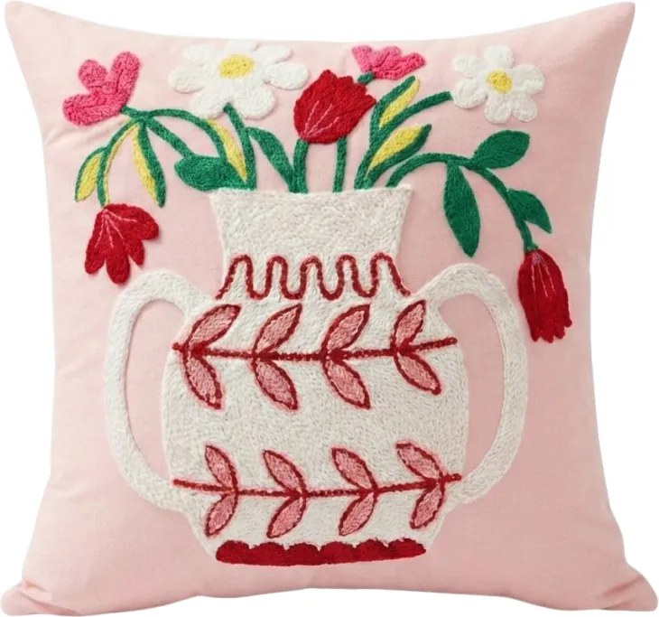 Poszewka na poduszkę VASELLA 45x45 cm, różowa