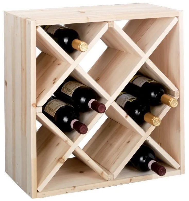 Drewniany stojak na wino, półka na wino na 12 butelek, ZELLER
