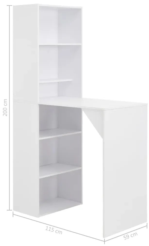 Stolik barowy z szafką biały B3-D72