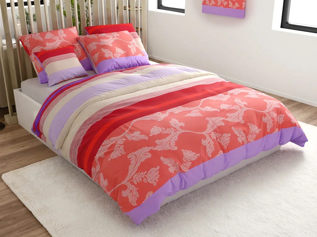 PrzytulneMieszkanie.pl PrzytulneMieszkanie.pl Pościel z bawełny Renforcé IMARA czerwona Rozmiar pościeli: 2 szt 80 x 80 cm | 200 x 220 cm