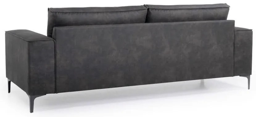 Antracytowa sofa z imitacji skóry 224 cm Copenhagen – Scandic