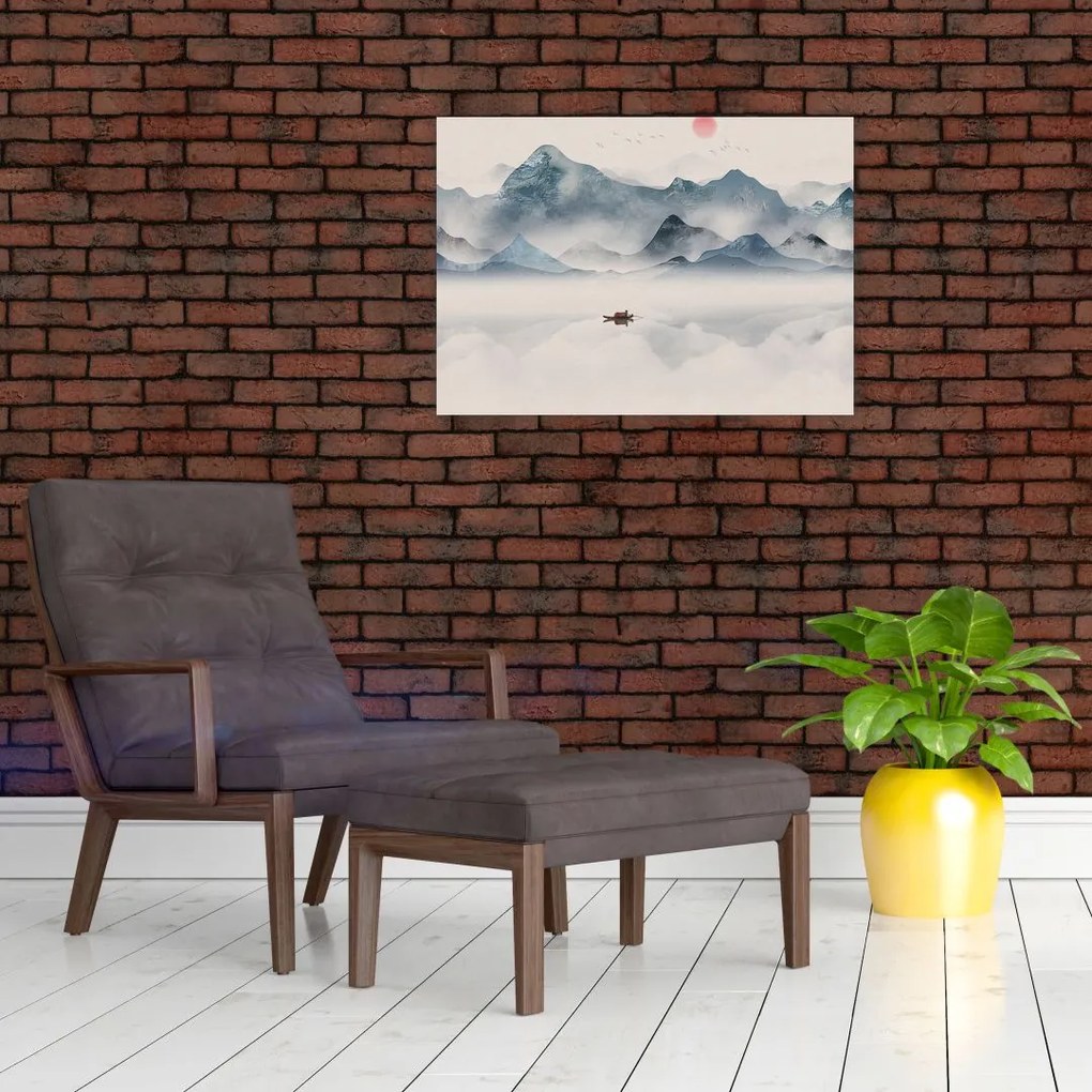Obraz na szkle - Dolina Gór Błękitnych (70x50 cm)