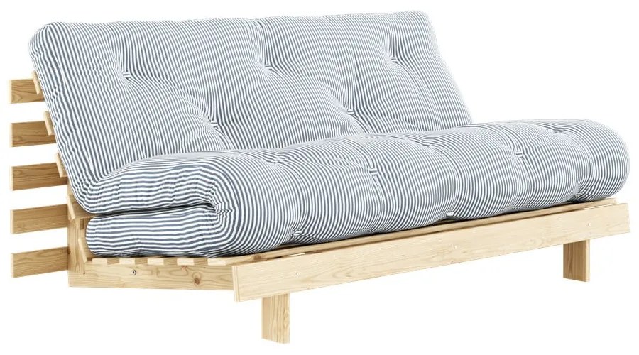 Biała/jasnoniebieska rozkładana sofa 160 cm Roots - Karup Design