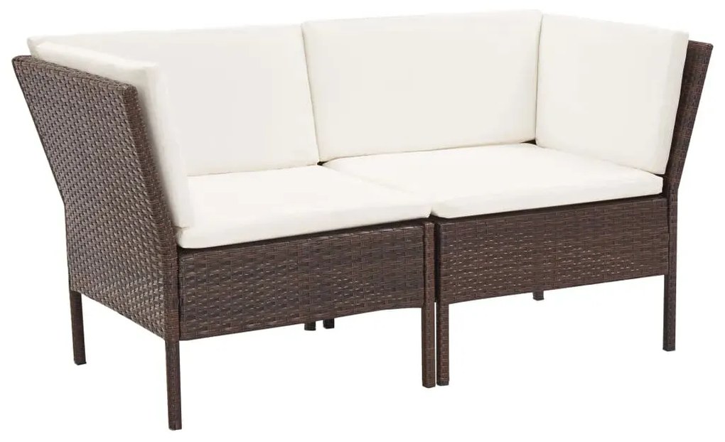 Komplet brązowych mebli ogrodowych rattanowych ze stolikiem D1-A51