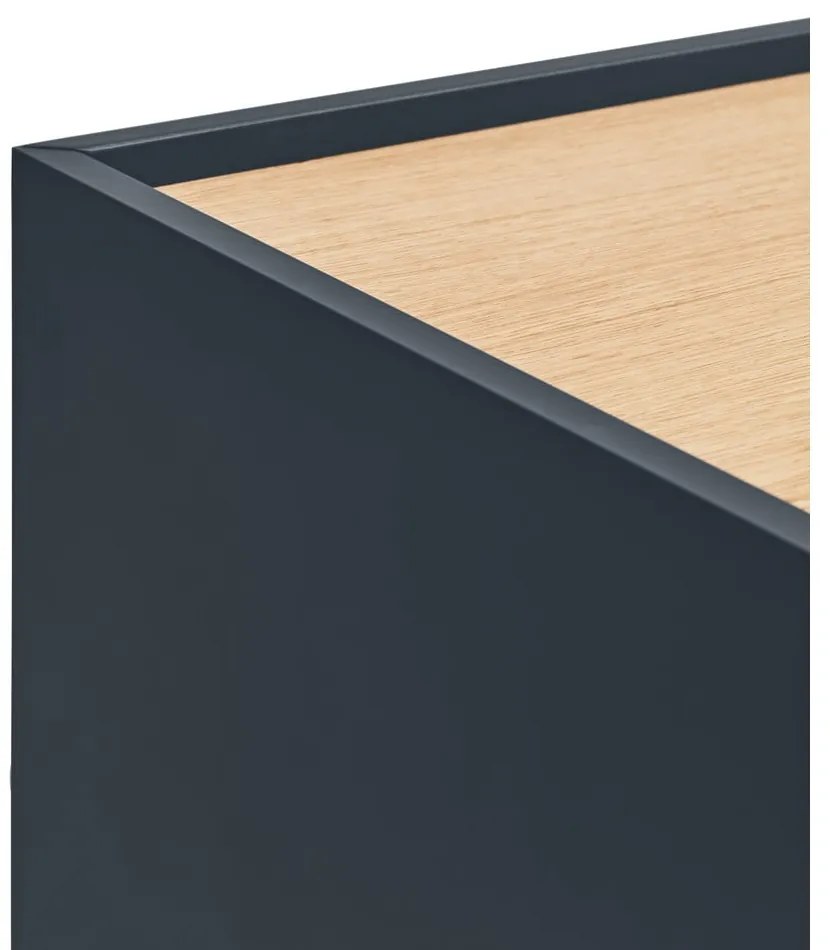 Antracytowo-naturalna wysoka komoda w dekorze dębu 100x120 cm Otto – Teulat