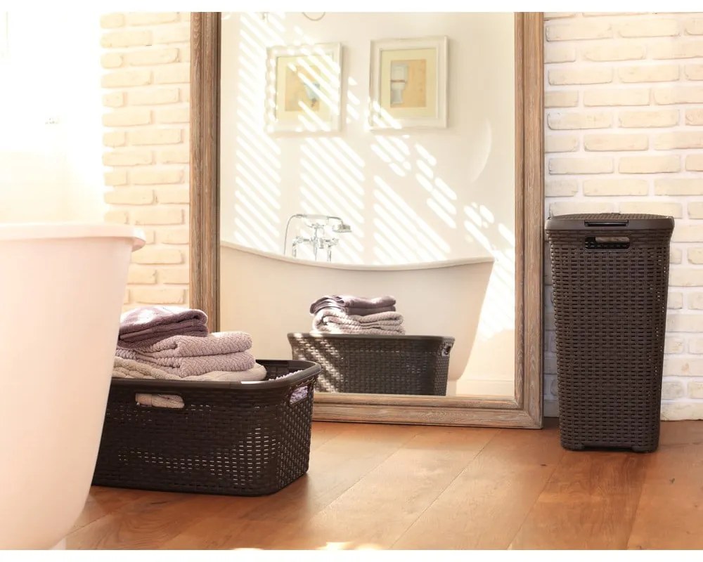 Brązowy kosz na pranie Curver Hamper, 60 l