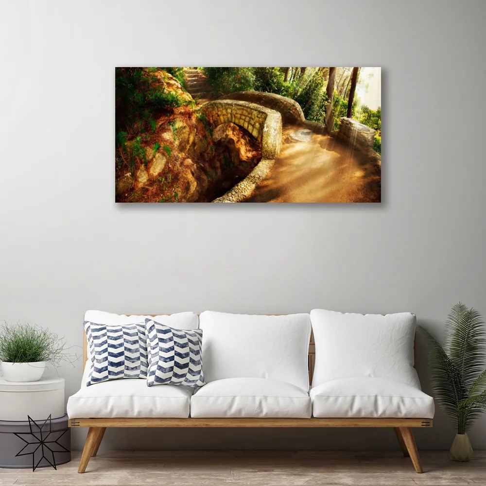 Obraz canvas Malowniczy Most wśród Drzew