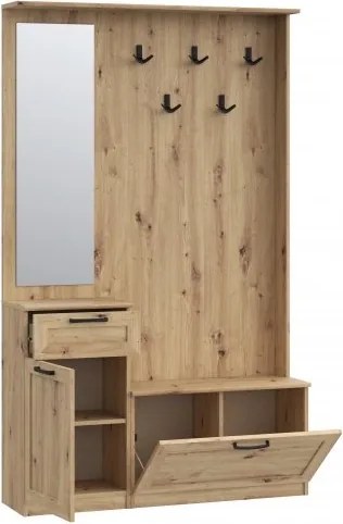 Komplet mebli do przedpokoju z komodą Niko 041-D78 dąb Artisan